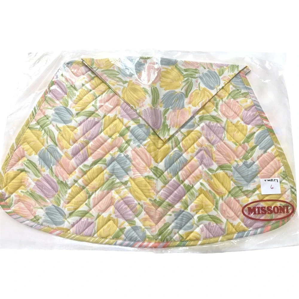 Missoni Home T&J Vestor 3 Quilted Placemats & Napkins Tulip Floral Pastel Italy